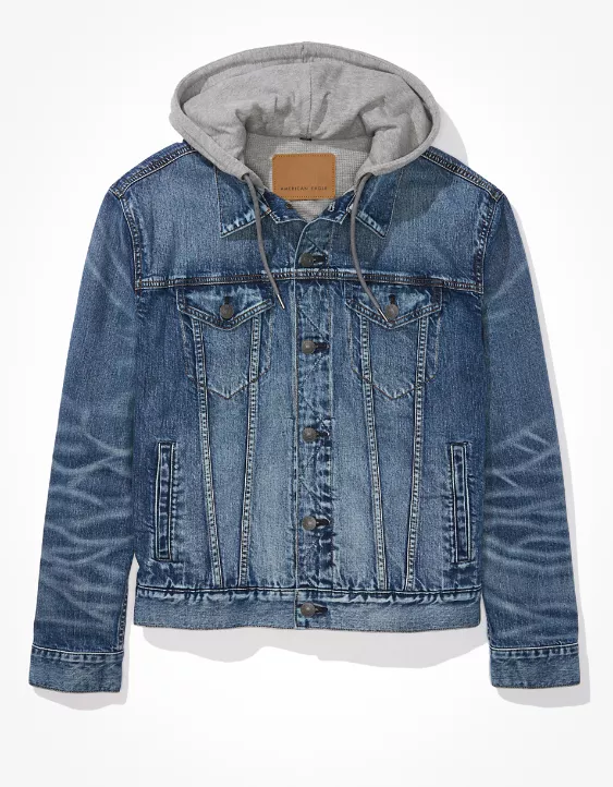 AE Hooded Denim Trucker Jacket - Image 3