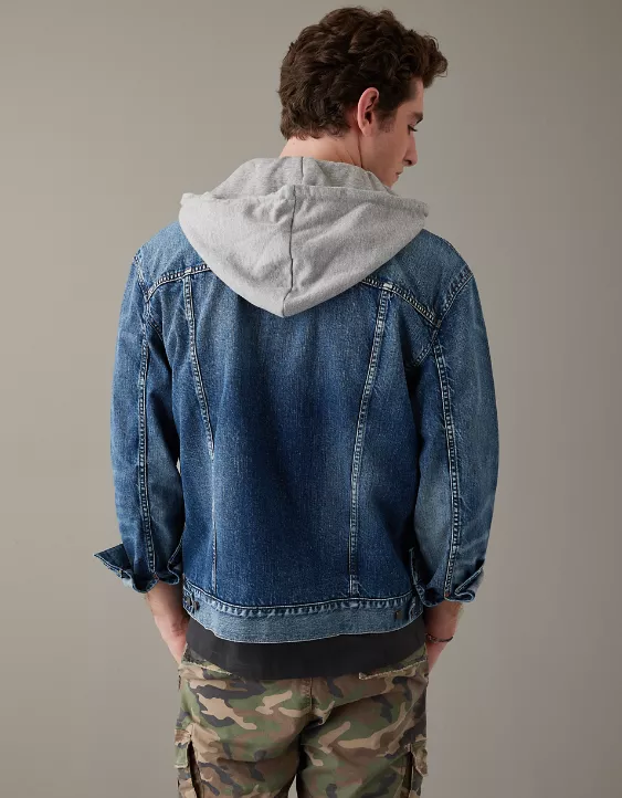 AE Hooded Denim Trucker Jacket - Image 2