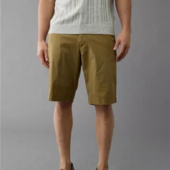 AE Flex 12" Longer Length Lived-In Khaki Short