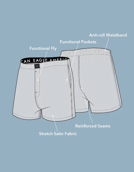 AEO Snow Leopard Satin Pocket Boxer Short - Image 3