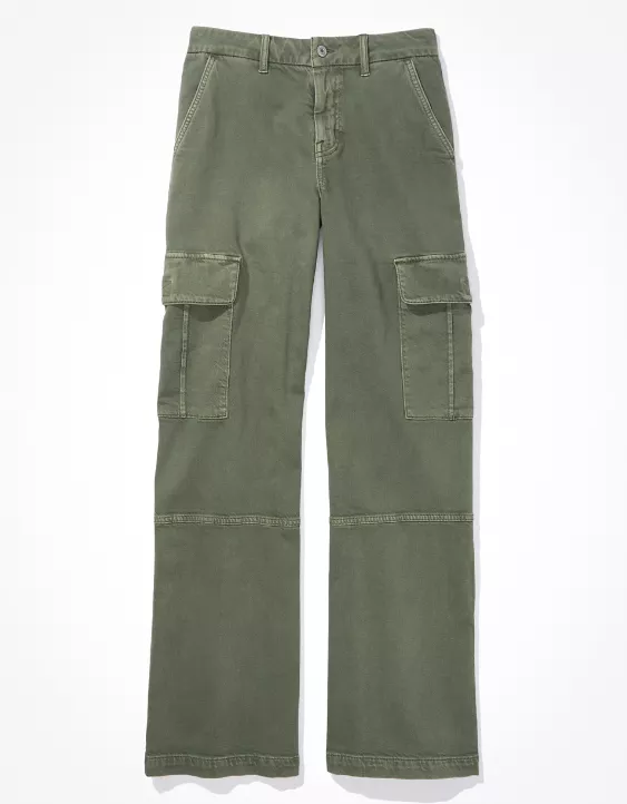 AE Stretch Curvy High-Waisted Baggy Wide-Leg Cargo Pant - Image 3