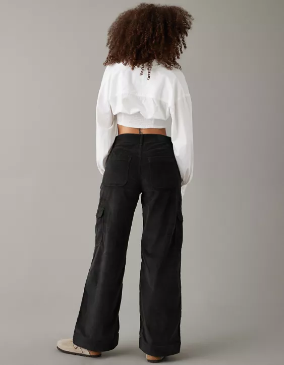 AE Dreamy Drape Stretch Curvy Super High-Waisted Baggy Wide-Leg Corduroy Pant - Image 2