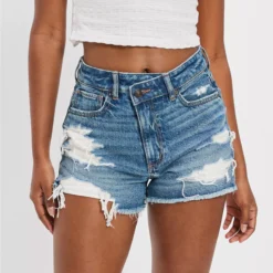 AE Strigid Denim Mom Short