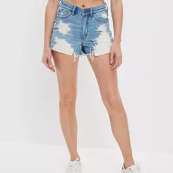 AE Strigid Denim Mom Shorts