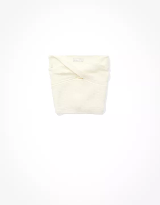 AE Cropped Sweater Knit Twist Tube Top - Image 3