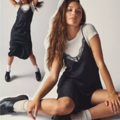 AE X The Ziegler Sisters Lace Slip Midi Dress