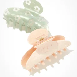 AEO Embossed Daisy Half Moon Claw Clip 2-Pack