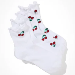 AE Cherry Ruffle Boyfriend Sock 2-Pack
