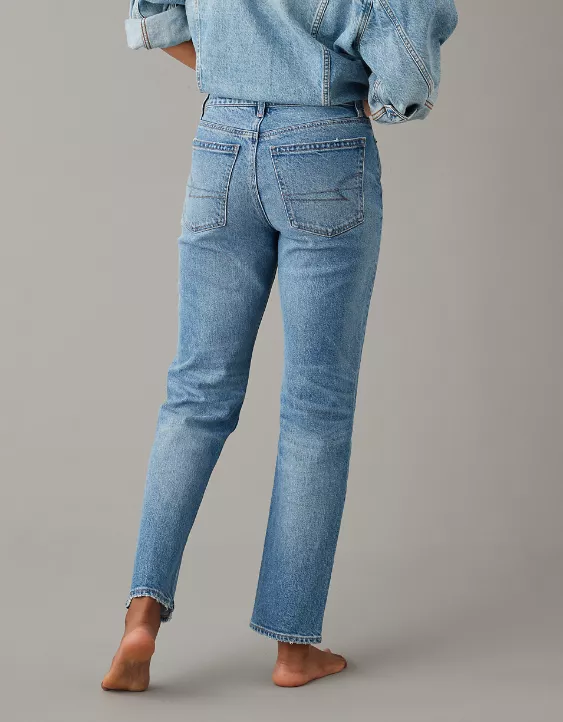 AE Stretch Super High-Waisted Ankle Straight Jean - Image 3