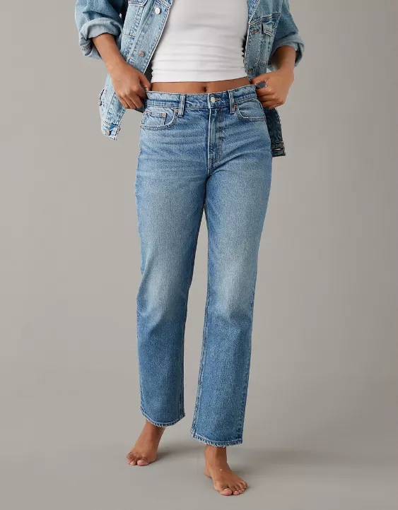 AE Stretch Super High-Waisted Ankle Straight Jean - Image 2