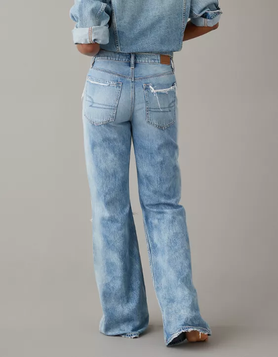 AE Dreamy Drape Ripped Low-Rise Baggy Flare Jean - Image 3