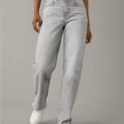 AE Strigid Super High-Waisted Baggy Straight Embellished Jean