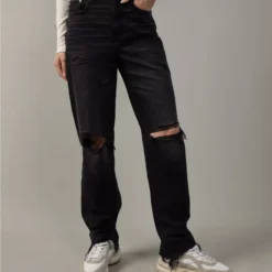 AE Strigid Ripped Super High-Waisted Baggy Straight Jean