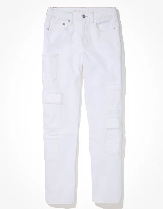 AE Stretch Super High-Waisted Baggy Straight Jean - Image 3