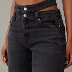 AE Stretch Super High-Waisted Baggy Straight Cut-Out Jean