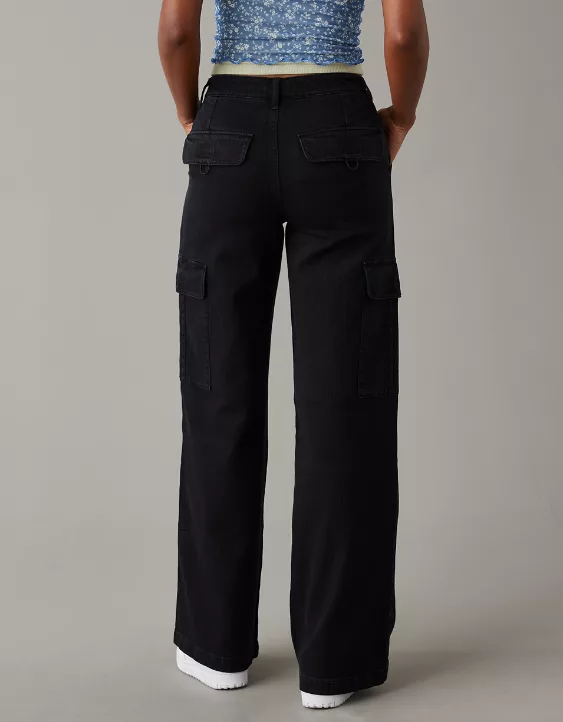 AE Stretch Super High-Waisted Baggy Wide-Leg Cargo Pant - Image 2