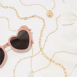 AEO Gold Heart Necklace 4-Pack