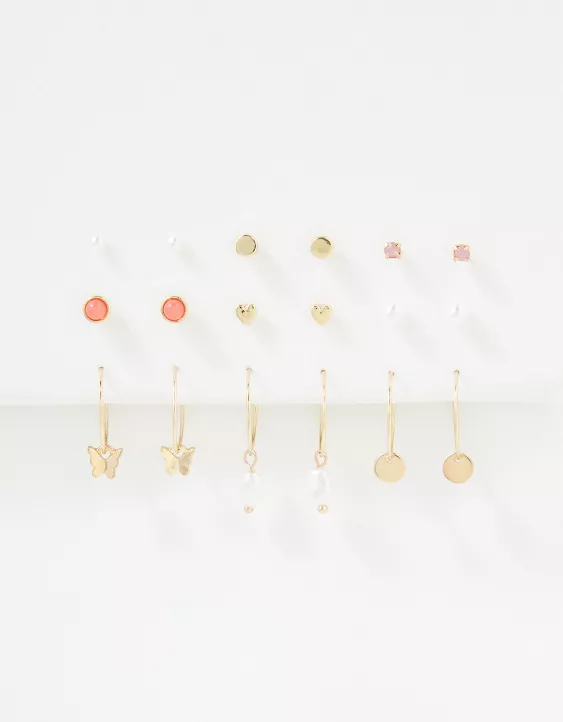 AEO Coral Stud + Hoop Earring 18-Pack - Image 3