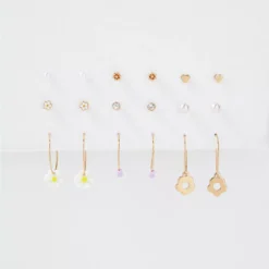 AEO Daisy Stud + Hoop Earring 18-Pack