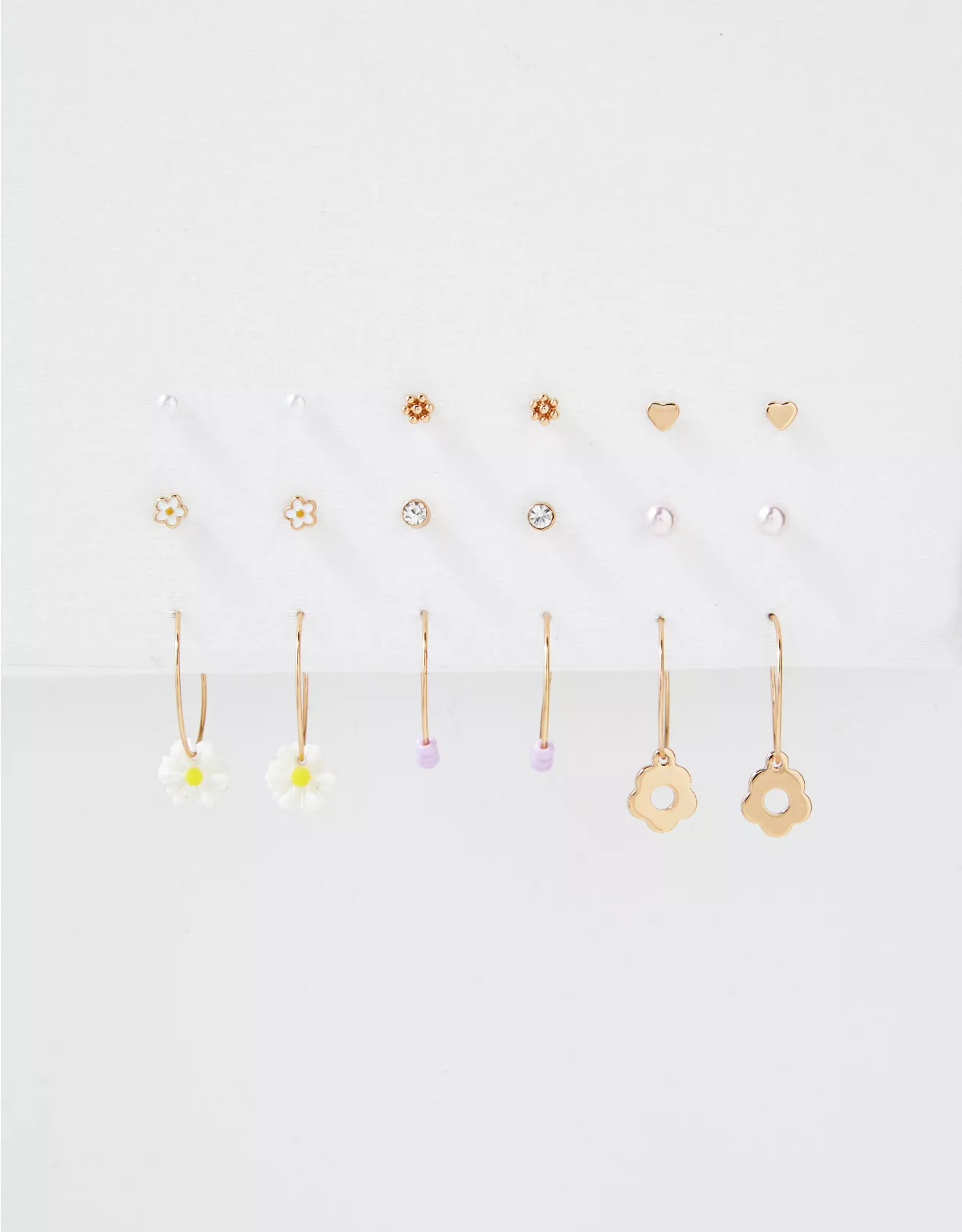 AEO Daisy Stud + Hoop Earring 18-Pack