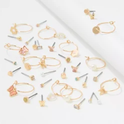 AEO Gold Mini Stud + Hoop Earring 18-Pack