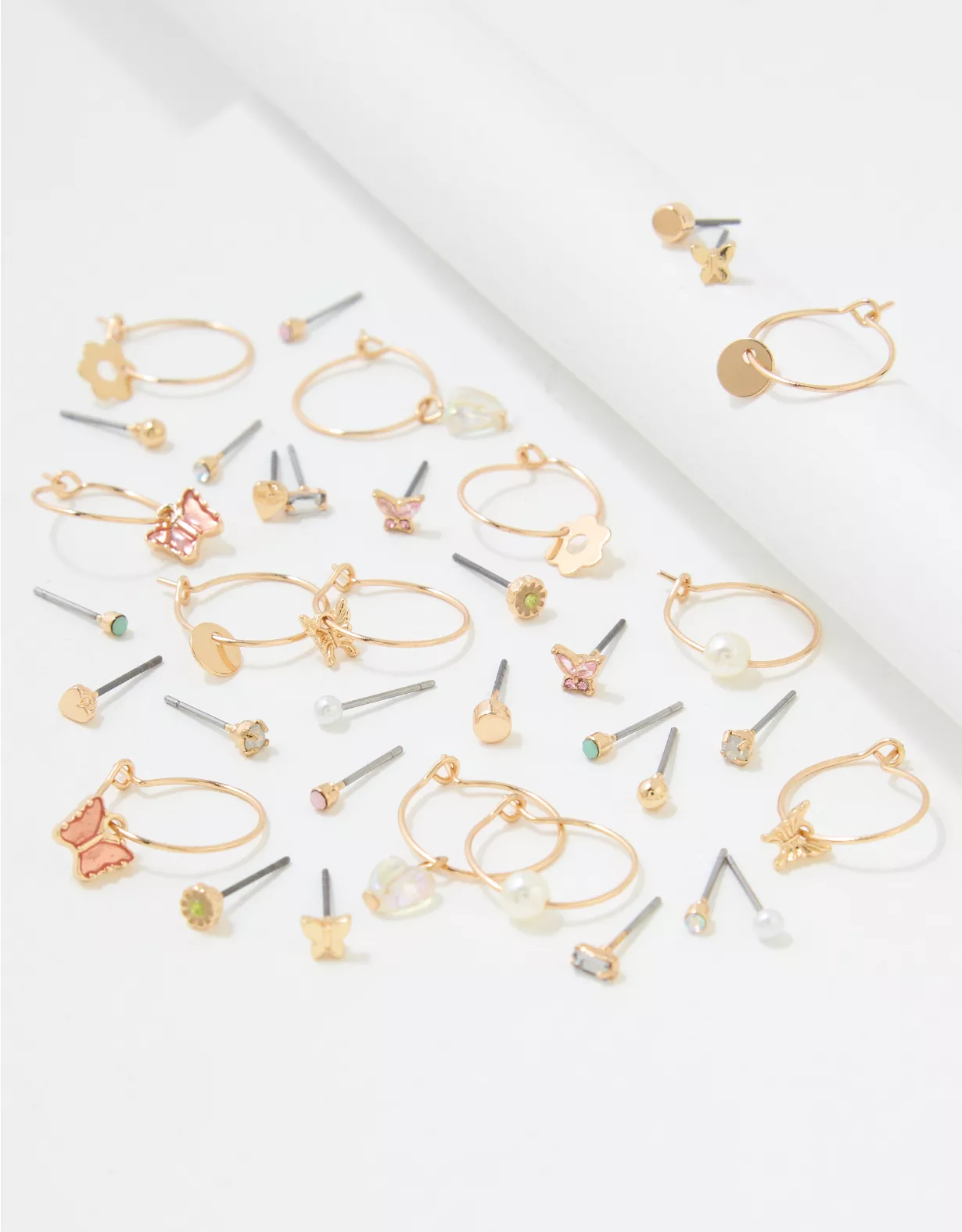 AEO Gold Mini Stud + Hoop Earring 18-Pack