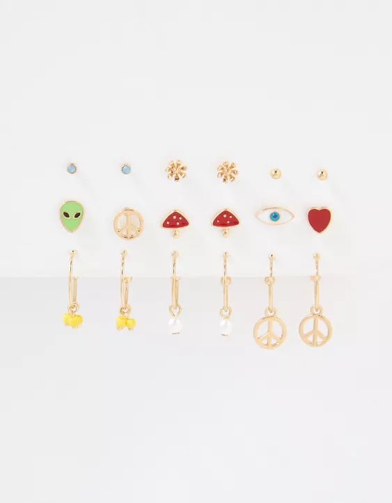 AEO Hoop + Stud Charm Earrings 18-Pack - Image 3