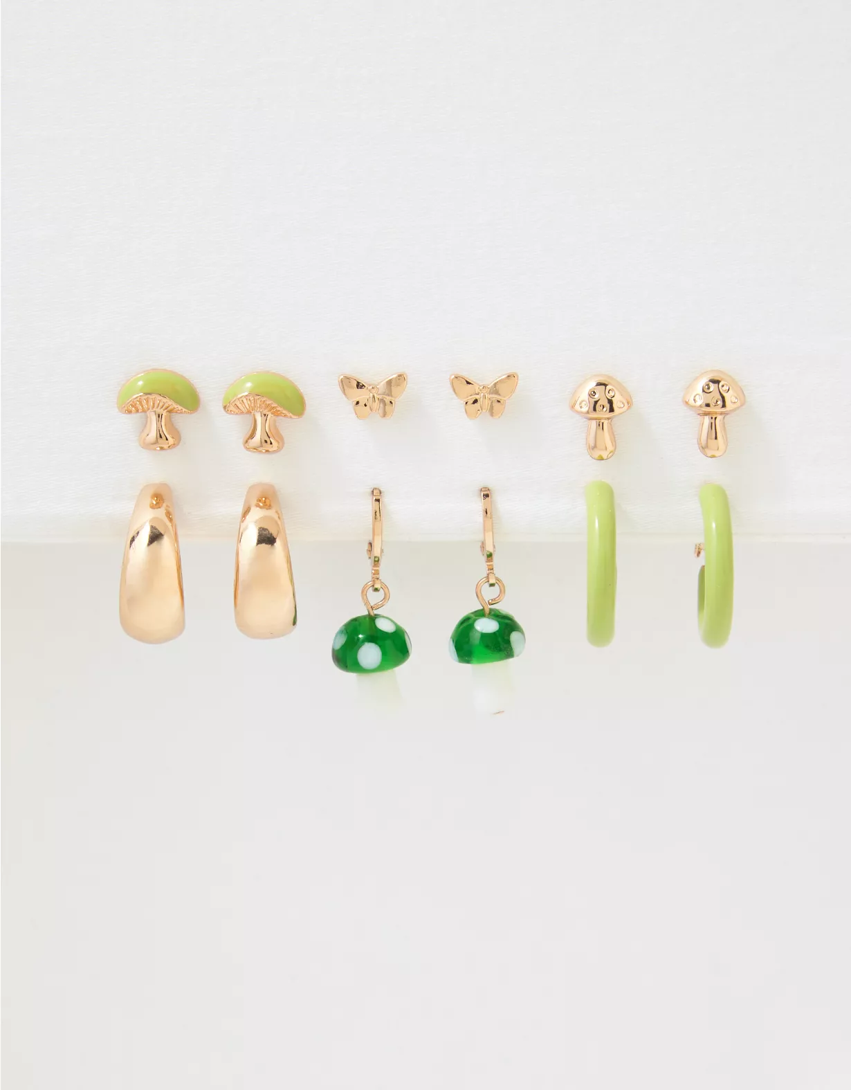 AEO Green Mushroom Earrings 6-Pack - Image 2