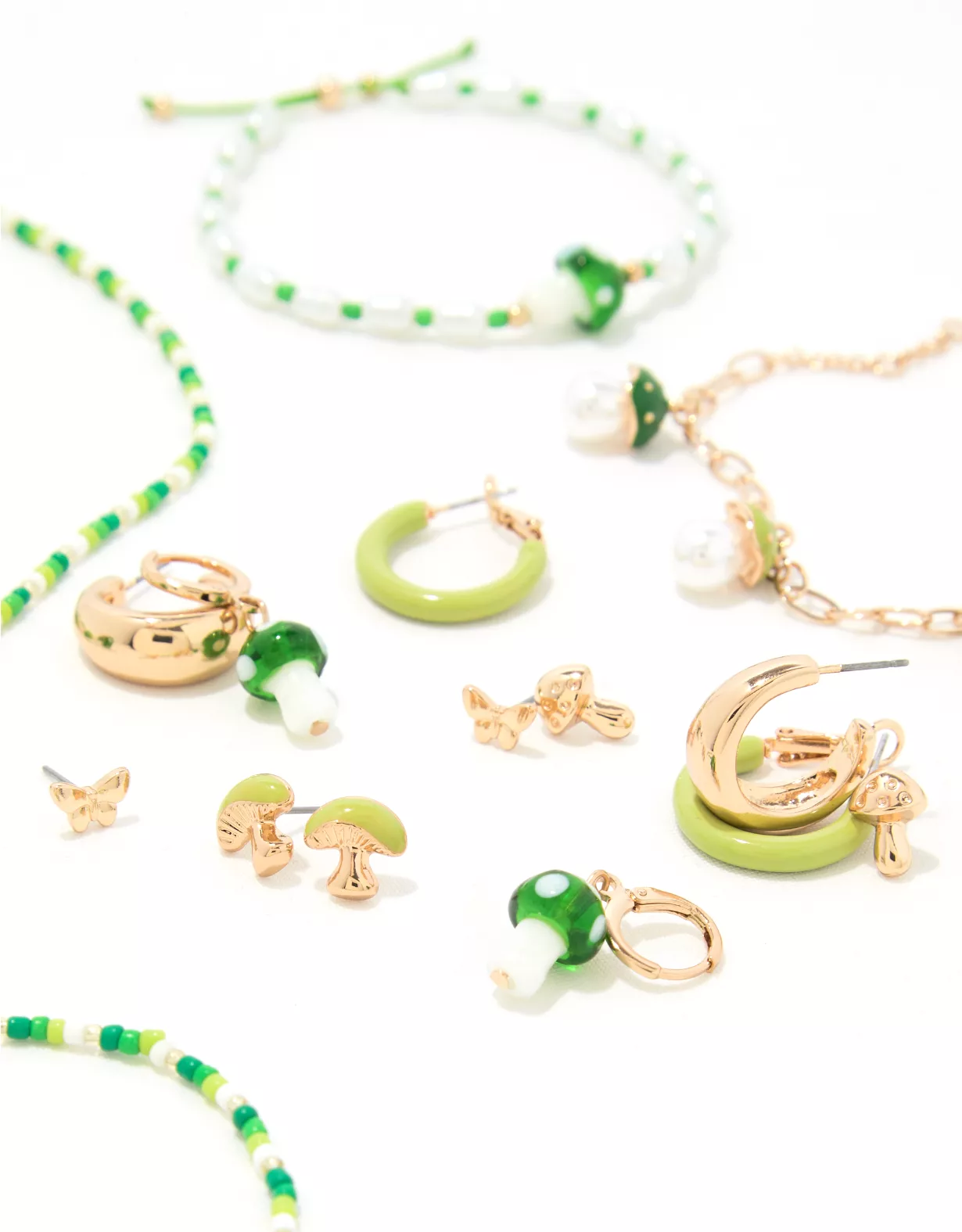 AEO Green Mushroom Earrings 6-Pack