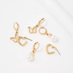 AE Heart & Butterfly Earrings 3-Pack