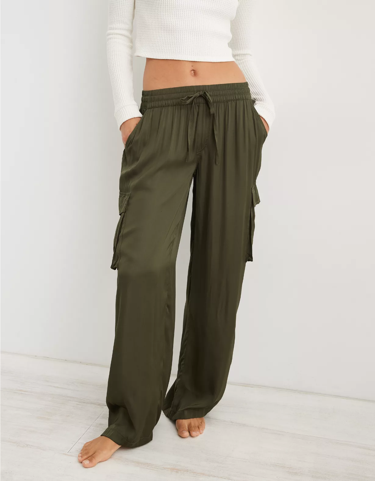 Aerie Shine Cargo Skater Pant