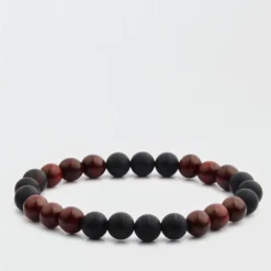 West Coast Jewelry Matte Onyx + Red Sandalwood Beaded Bracelet