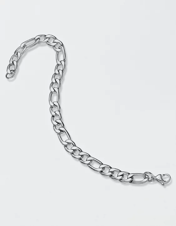 West Coast Jewelry Stainless Steel 8mm Figaro Chain Bracelet - Image 3