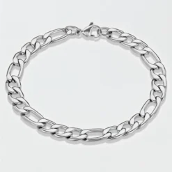 West Coast Jewelry Stainless Steel 8mm Figaro Chain Bracelet