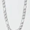 West Coast Jewelry Polished Stainless Steel Figaro Chain Necklace