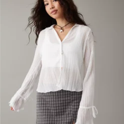 AE Mesh Ruffled Shirt