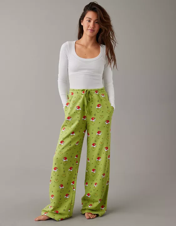 AE Grinch Fleece Wide-Leg PJ Pant - Image 2