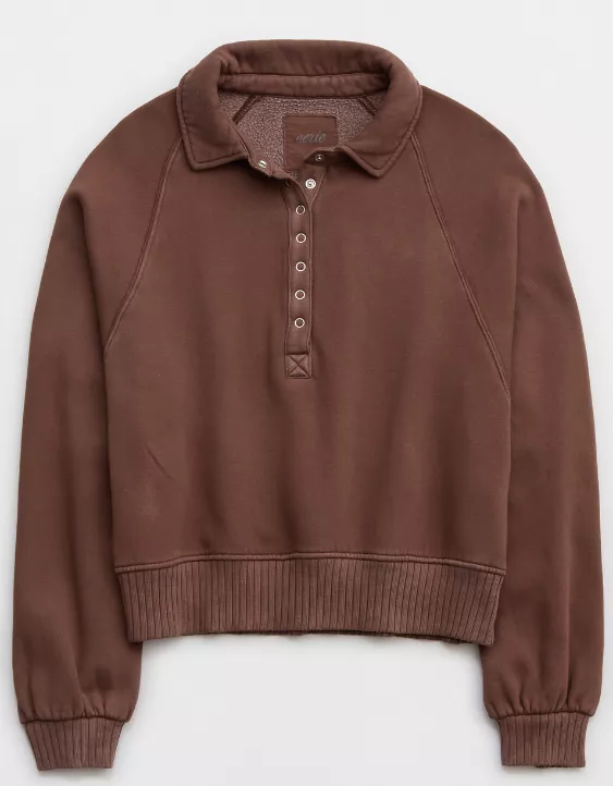 Aerie Quarter Snap Sweatshirt - Image 3