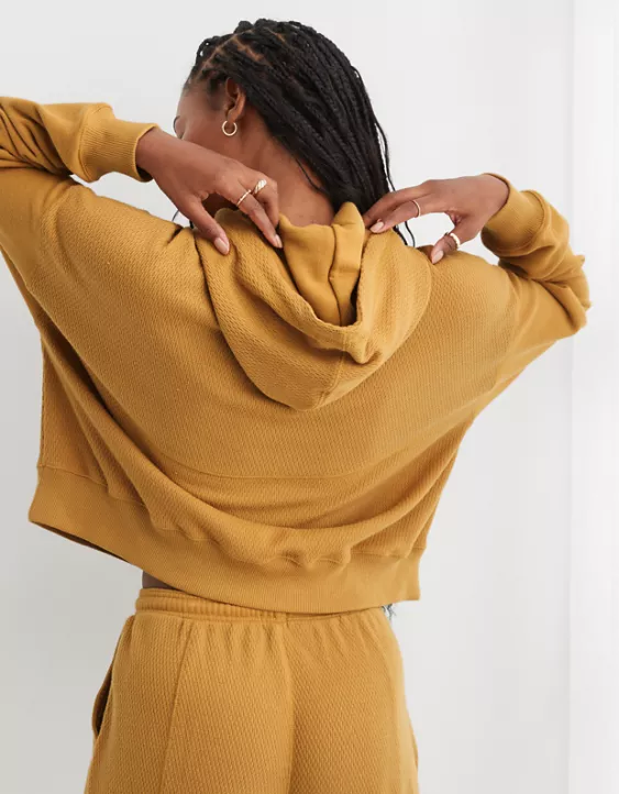Aerie Textured Cropped Sweatshirt - Image 2
