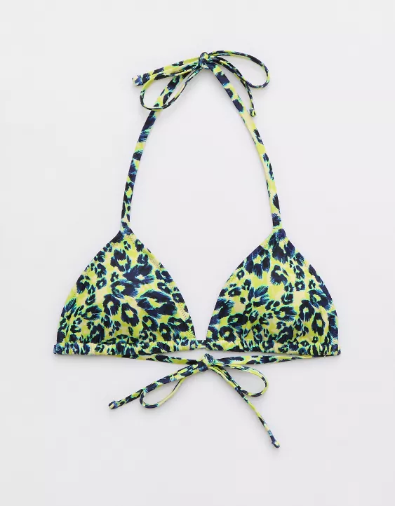 Aerie Leopard String Triangle Bikini Top - Image 3
