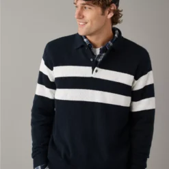 AE Super Soft Long-Sleeve Sweater Polo Shirt