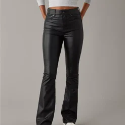 AE Stretch Vegan Leather Super High-Waisted Kick Boot Pant