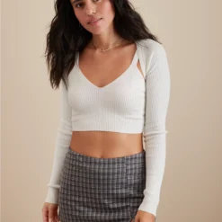AE Cropped Shrug + Tank Top Set