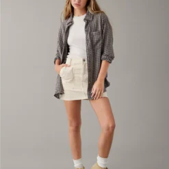 AE Oversized Plaid Flannel Shirt