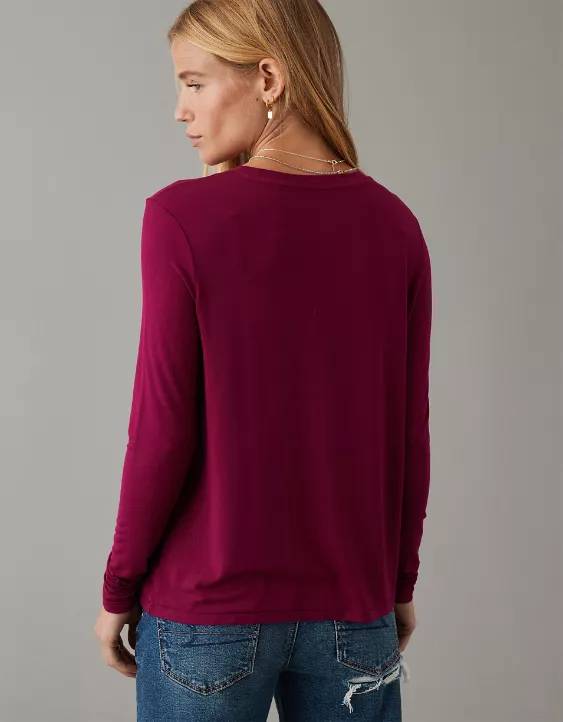 AE Soft & Sexy Long-Sleeve Pocket Tee - Image 2