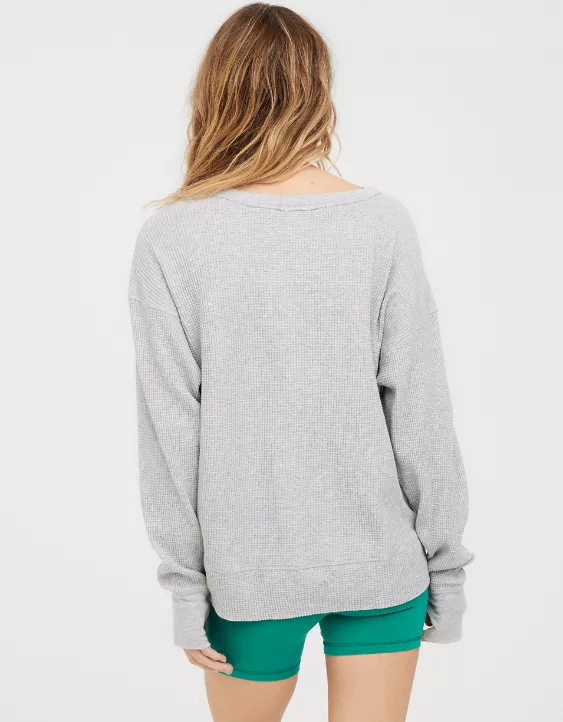 OFFLINE By Aerie Wow! Waffle Oversized T-Shirt - Image 2