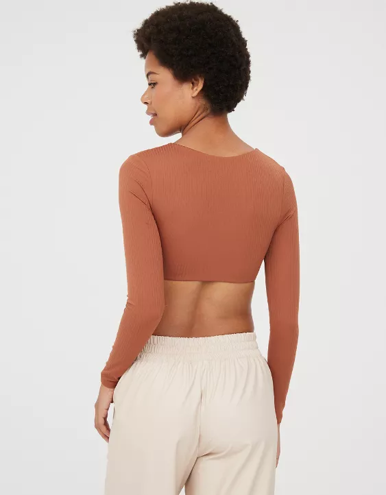OFFLINE By Aerie Real Me Super Cropped Long Sleeve Bra Top - Image 2