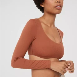 OFFLINE By Aerie Real Me Super Cropped Long Sleeve Bra Top