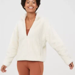 OFFLINE By Aerie Fluffy Sherpa Quarter Zip Sweatshirt