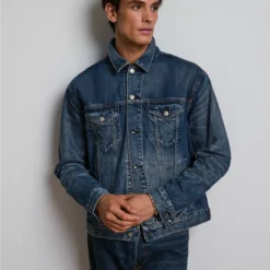 AE77 Premium Denim Trucker Jacket